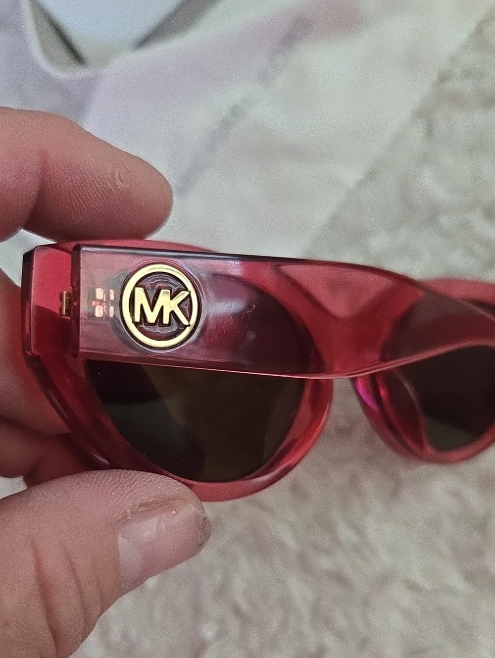 Michael Kors Red Cat-Eye Sunglasses With Case